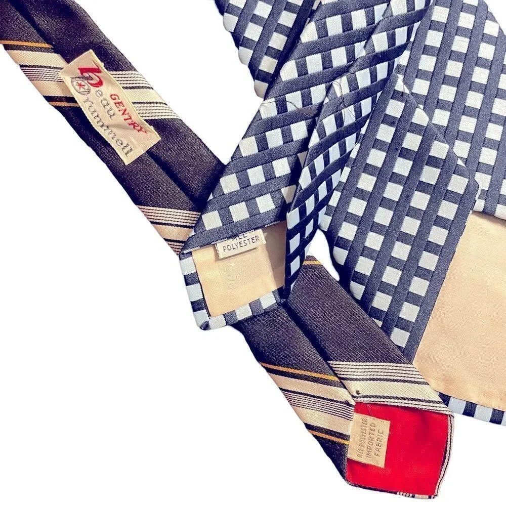 Vintage 1970s Beau Brummell Polyester Ties